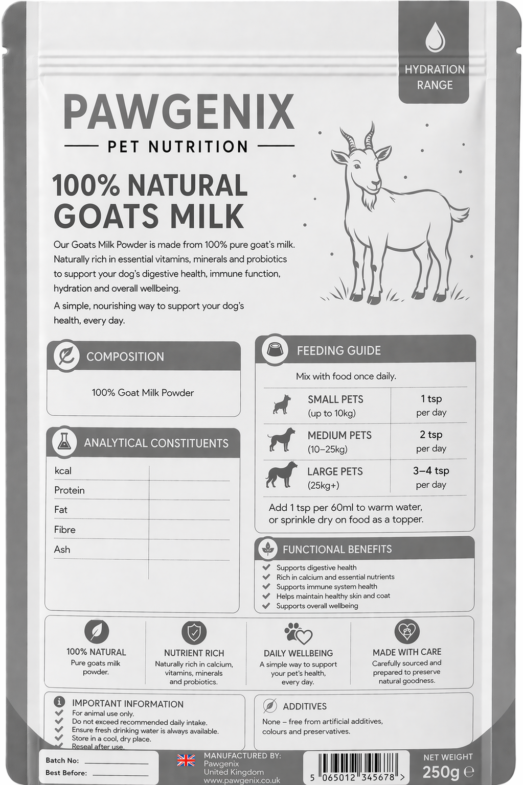 Pawgenix 100% Natural Goats Milk Powder